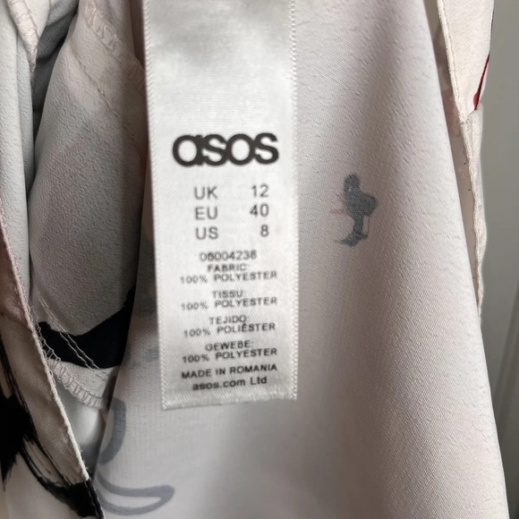 ASOS Abstract Side Ruched Ribbon Tie Dress - Picture 11 of 16